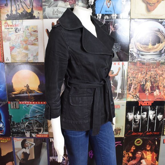 banana republic black denim jacket